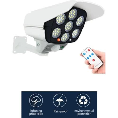 Remote Solar motion sensor lamp Powered Waterproof Fake Camera Dummy Security Surveillance Flashing Red LED Light Video Anti-the