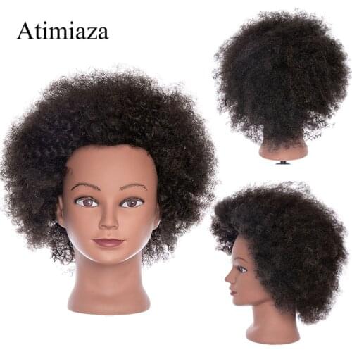 Afro Hair Manikin Head 100% human hair mannequin head Training Head Manikin Cosmetology Doll Head kinky curly mannequin head