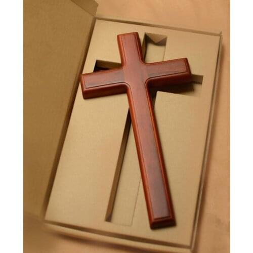 Solid Wood Wall Cross Crucifix 32cm Wall Decor Christian Gift Wall Hanging