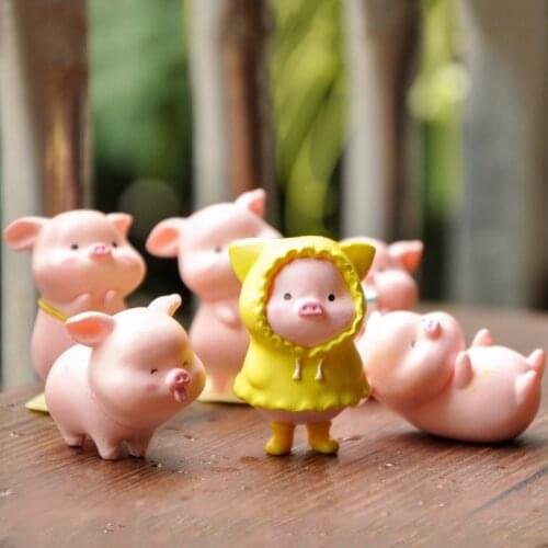 Mini Kawaii Pig Lovely Simulation Animal Pig PVC Model Action Figure Decoration Miniature Action Figures Toy For Kids Gift