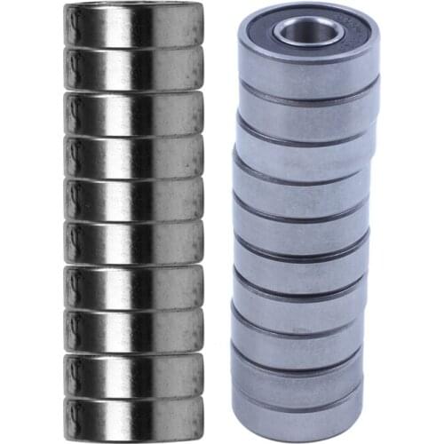 20 Pcs Miniature Rubber Sealed Metal Shielded Metric Radial Ball Bearing, 10 Pcs 607ZZ & 10 Pcs 6000RS