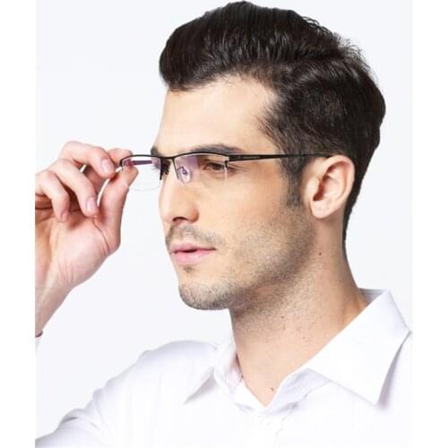 Pure Titanium Glasses Mens Half Frame Business Ultra Light Myopia Optical Frame High-end Metal Titanium Prescription Glasses 73