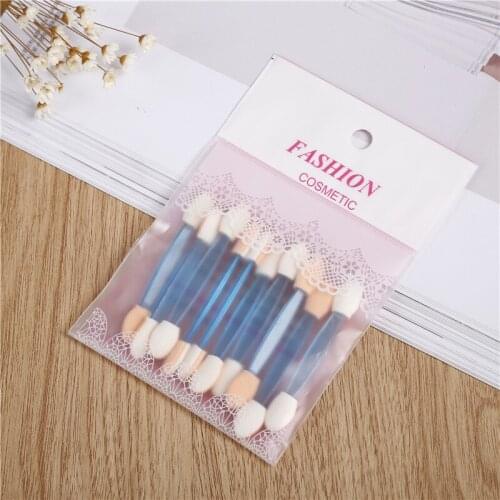 Disposable Eyeshadow Eyebrow Eyeliner Lip Brush Sponge Dual Sided Makeup Brush Applicator Tool for Women Beauty 10Pcs