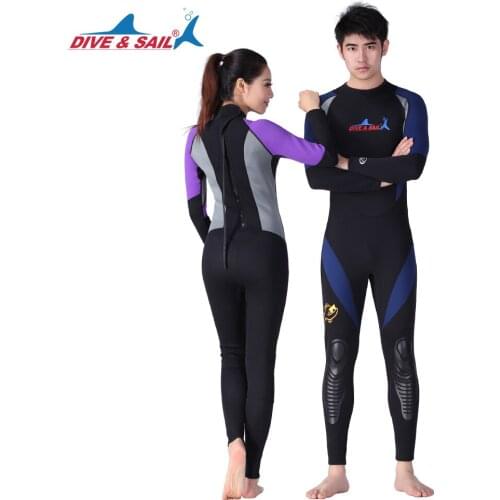 DIVE&SAIL Offical Store authentic WDS-4127 men 1.5mm neoprene back zipper wetsuits Surf Suit long Sleeve diving suits swimwear