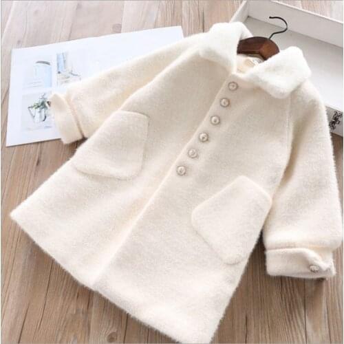 Girls middle and long style mink wool coat with extra thick fur coat