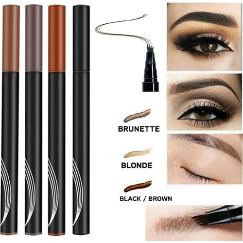 1pcs Professional Cosmetics Microblading Tattoo Eyebrow Ink Pen Long Lasting 3D Fork Waterproof Brow Pencil MA