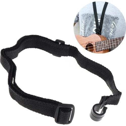 Ukulele Strap 46 - 58cm Universal Adjustable Durable Nylon Ukulele Strap Neck Hanging Belt with Plastic Ends for Ukulele