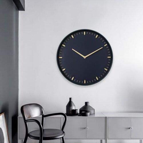 Luxury Round Metal Silent Wall Clock Living Room Round Simple Creative Wall Clock Modern Design Reloj Pared Home Decor BW50WC