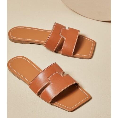 Women Summer Footwear Female Slides 2021 Brown Flip-Flops Ladies Shoes Slippers Female Flats Rubber Slippers Ladies Flip Flop