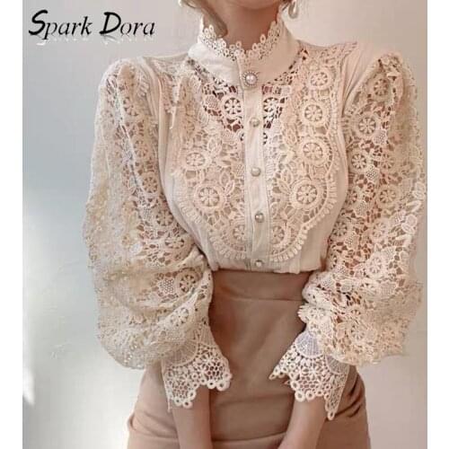 SparkDora Openwork Blouses
