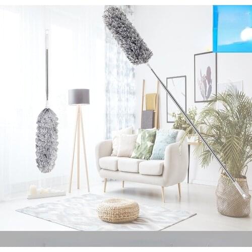 Extendable Feather Duster Telescopic Pole Household Dust Brush Cleaner Microfiber Duster Washable Dust Rmover Cleaning Tool