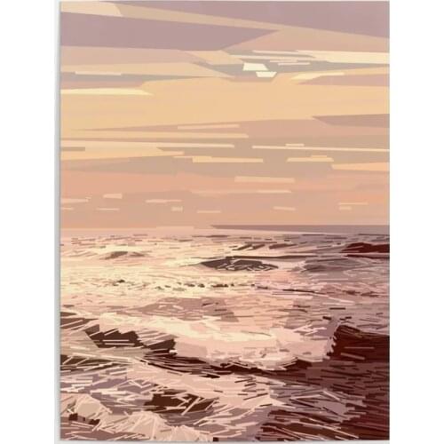 Home Decoration Hd Print Pictures Wall Artwork Modular Sunset Horizon Seascape Poster Canvas Painting For Living Room No Frame