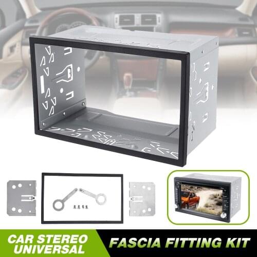 Universal Car Stereo Radio DVD Fascia Panel Plate Frame 2Din Panel Audio Dash Mount Kit Adapter Mounting Cage Frame 80x110x100mm