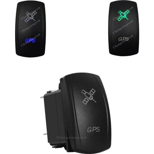 3 Pin SPST On Off Rocker Switch - GPS - Car Boat Marine Up Green & Down Blue Led Toggle Switch for Carling Narva