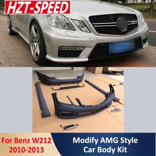 W212 Refit E63 AMG Style Car Body Kit PP Unpainted Front Rear Bumper Side Skirts Extensions For Benz W212 E200 E260 E300 2010-13