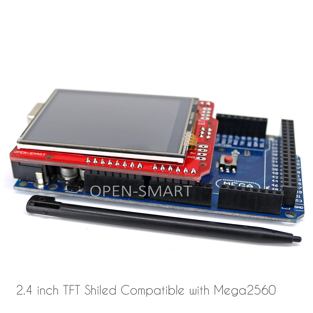 2.4 Inch TFT LCD Display Shield Touch Screen Module Onboard LM75 Temperature Sensor +Pen for Mega2560 And Compatible for Arduino