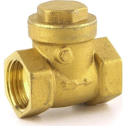 OOTDTY Golden horizontal check valve Brass non return valve 1/2"