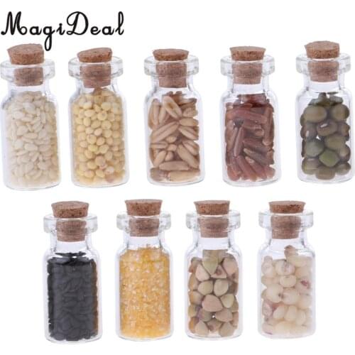 1/12 Scale Dollhouse Mini Miniature Glass Jar With Dried Food for Dolls House Restaurant Kitchen Decor Accs Pretend Play Toys