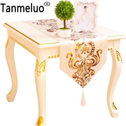 1 PCS European table runner cloth classic luxury table runners modern for wedding black table runner cotton for christmas