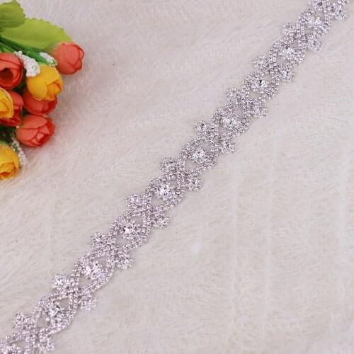 1 Yard Luxury Cross Wedding Belt Rhinestone Trimming Applique DIY Jewelry Making for Garment Shoes Bags Accessories