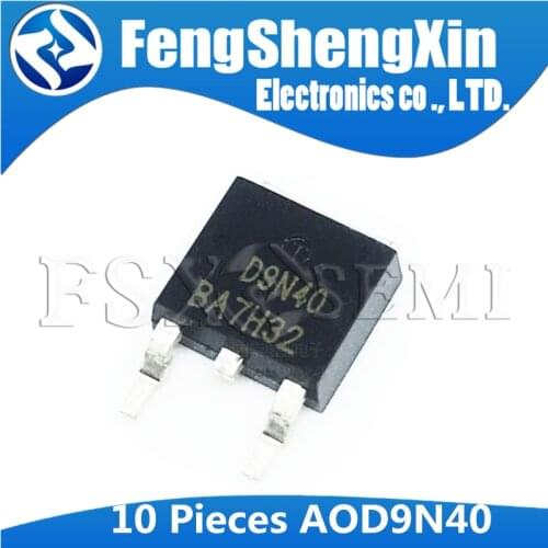 10pcs AOD9N40 TO-252 D9N40 TO252 9N40 400V,8A N-Channel MOSFET