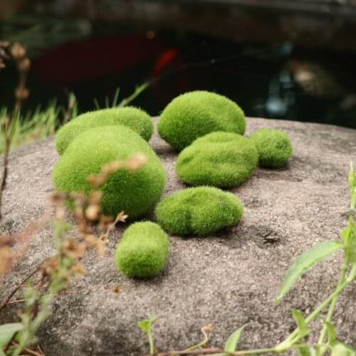 20 Pieces Artificial Decorative Moss Stone for Garden Turf Aquarium Tank Decoration DIY
