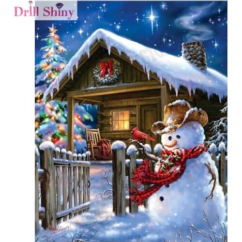 3D Diy Square Diamond Embroidery Christmas snowman Needlework Cross Stitch Resin Full Diamond Painting craft New Years products