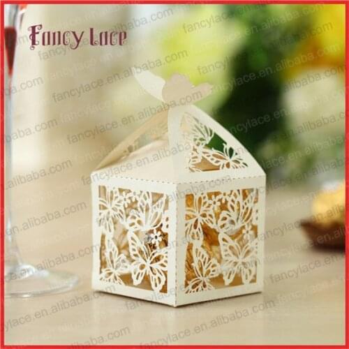 50pcs Hollow Out Butterfly Candy Box Customized For Gift Packing Bags Chocolate Boxes Sweet Wedding Party Decoration Supplies