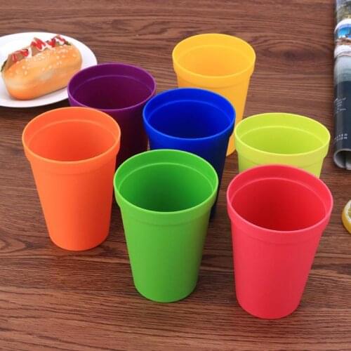 7pcs/set 7 Color Portable Rainbow Suit Cup Picnic Tourism Plastic Cups Mug Plastic Cups Water Battle Set Kids Drink Cup
