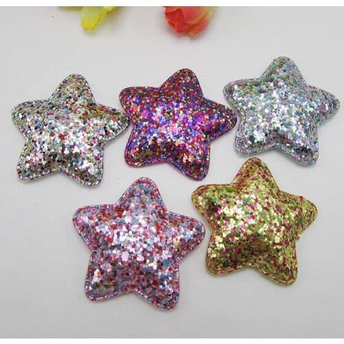 20PCS/lot Bling Gold Handmade Sequin Powder Star Crafts for garment accessories and Girl Hair Jewelry Decoration