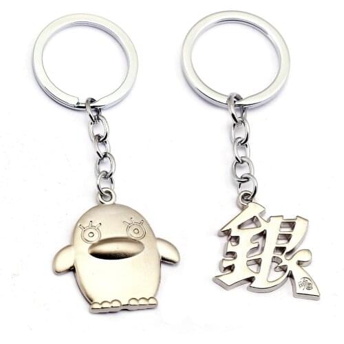 GINTAMA Key chain silver Elizabeth cute mascot Keychain duck shape metal anime keychain souvenir