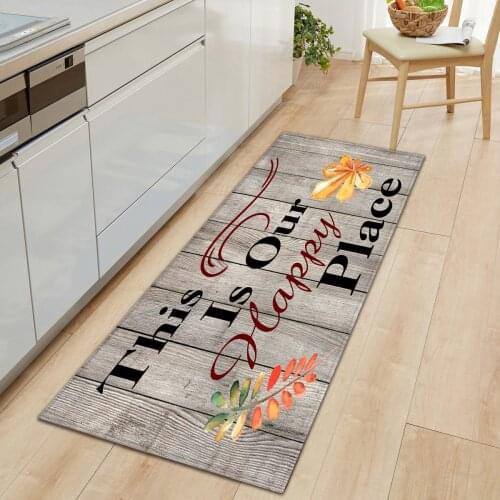 Wooden Grain Home Kitchen Floor Mat Carpet Non-slip Entrance Door Mat Rugs Bath Mat for Living Room Kitchen Bathroom