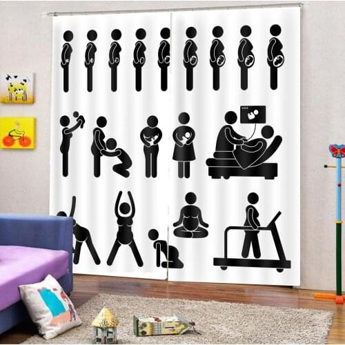 Customized any size 3D Curtain Great Mother Baby Picture pattern Curtains for bedroom Decor Drapes