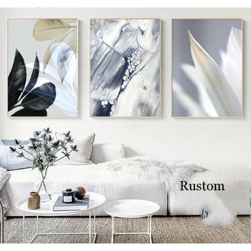 Pictures for Home Design Art Modern Abstract Plant Canvas Poster Wall Art Painting for Home Room Interior Decor Frameless
