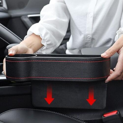Leather Gap Storage Box For Car Seat Crevice Storage Box Vehicle Organizer Bag Stowing Tidying Automotive Interior Accessories