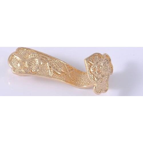 4PCS 34*15MM 24K Champagne Gold Color Plated Brass Lotus Wishful Pendants Diy Jewelry Findings Accessories wholesale