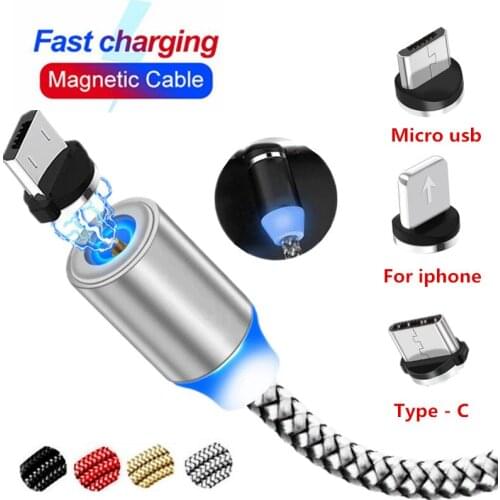Fast Charging SmartPhone Magnetic USB Cable LED For iphone 6 6S 5 5S plus for Huawei samasung S11 J3 J5 J7 2016 J6 J4 A2 J2 Core