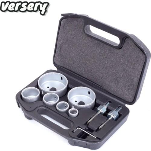 Free shipping 9pcs/set 22mm-73mm carbide alloy hole saw drill bit set tile marble glass ceramic hole cutter power tool drill bit