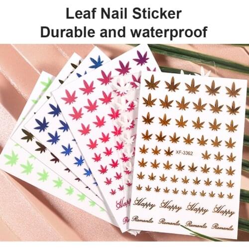 2 Colors 6 PCS/Set Nail Stickers Gothic Style Retro Leaf Colorful Creative DIY Decoration Design Nail Patch Manicure Tools