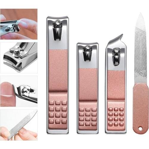 Stainless Steel Rose Golden Nail Clipper Nail Cutters 4 Pieces Nail Trimming Tools Set Iron Boxed Beauty Makeup Tools E1195