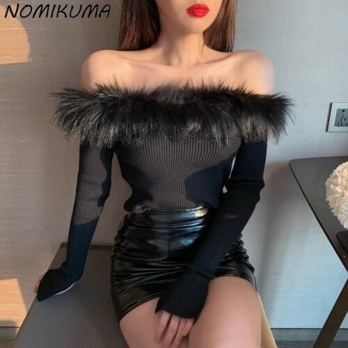 Женские пуловеры с открытыми плечами Nomikuma China At AliExpress