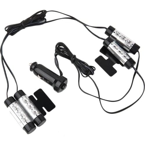 New 4 Car Charger 12V Interior Decoration 360 Degree Adjustable LED Lighting Car Atmosphere Lamp With blue Pink orange Light