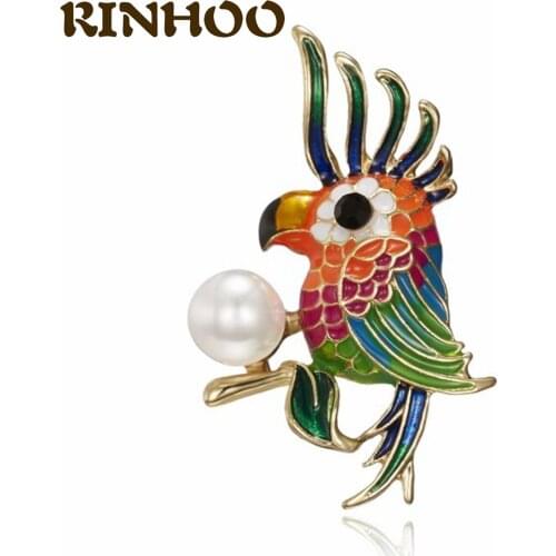 New Fashion Enamel Bird Animal Brooch Lovely Parrot Pigeons Hummingbird Brooches For Women Men Crystal Brooch Enamel Pin Gifts