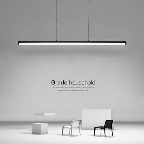 New Pendant Lights LED Office Lamps Modern Fashion Black Cylindrical Suspension Lamp 40 60 80 100 120 150 CM Home Living Room