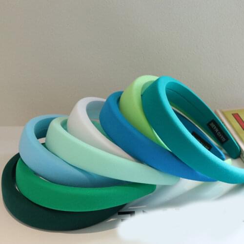 Vintage Padded Headbands For Women Non-Slip Thick Hair Hoop Girls Sponge Hairband Candy Color Head Hoop Simple Hair Accessories