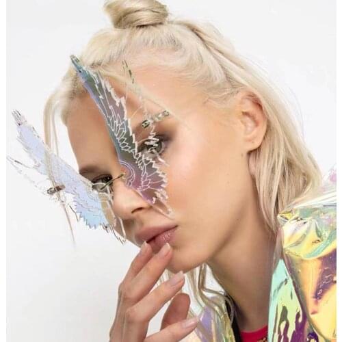 The New fashion Four wings Personality Domineering Sun Glasses Men and Women Party Decoration Glasses Street Fashion Trend Cool