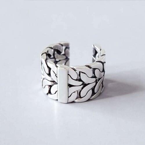 Wholesale Antique Silver Color Chains Rings For Women Statement Jewelry Finger Ring anillos mujer bijoux