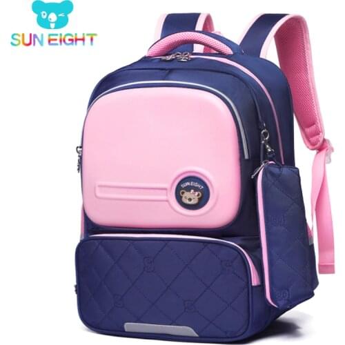SUN EIGHT 3 Sizes Orthopedic Back Girls School Bags School Bag For Girl Zipper Kid School Bag Children Backpack Mochila Escol