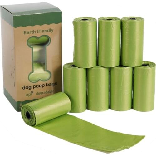 8 Rolls/120Pcs Pet Green/Black/Pink Waste Bags Compostable Dog Poop Bags Biodegradable Eco-Friendly Garbage Bag Pet Product