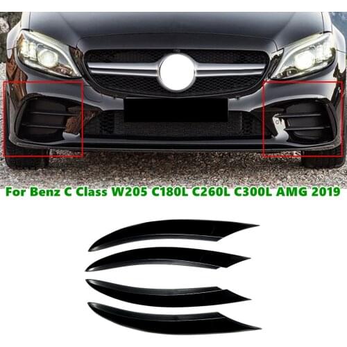 Car Front Fog Lamp Strip Trim Cover Sticker Bumper Air Intake Grille Slats for Mercedes Benz C Class W205 C180L C260L C300L 2019